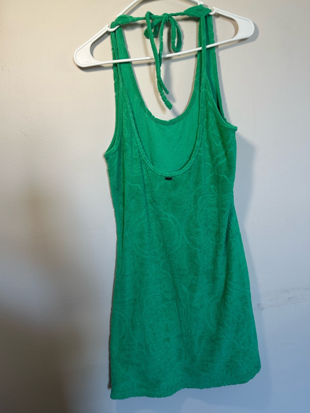 O'Neill Bright Green Halter Terry Cloth Dress/Swim Coverup - Picture 2 of 3